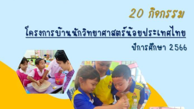ดาวน์โหลดรายงานผลการจัดกิจกรรม 20 กิจกรรม โครงการบ้านนักวิทยาศาสตร์น้อยประเทศไทย ปีการศึกษา 2566 โดยโรงเรียนวัดพันตำลึง