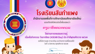 แบบทดสอบออนไลน์ เรื่อง อาเซียน ASEAN DAY รับเกียรติบัตร โดยโรงเรียนสันกำแพง