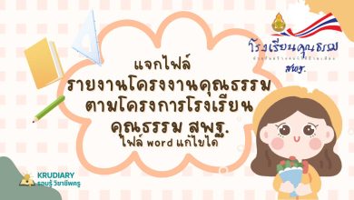 ดาวน์โหลดฟรี รายงานโครงงานคุณธรรม ตามโครงการโรงเรียนคุณธรรม สพฐ. ประจำปีการศึกษา 2567